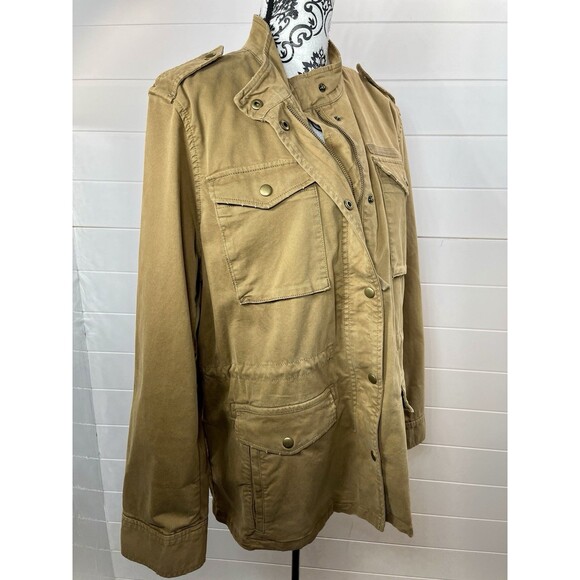 VTG Gap Jacket Large Tan Zip Snap Military Utility Chore Work Gorpcore Unisex - Picture 7 of 13